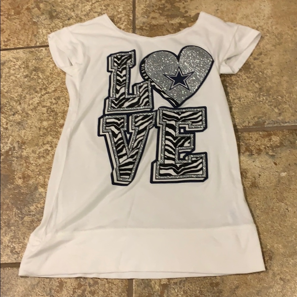 Justice love Dallas Cowboys shirt size 6/7